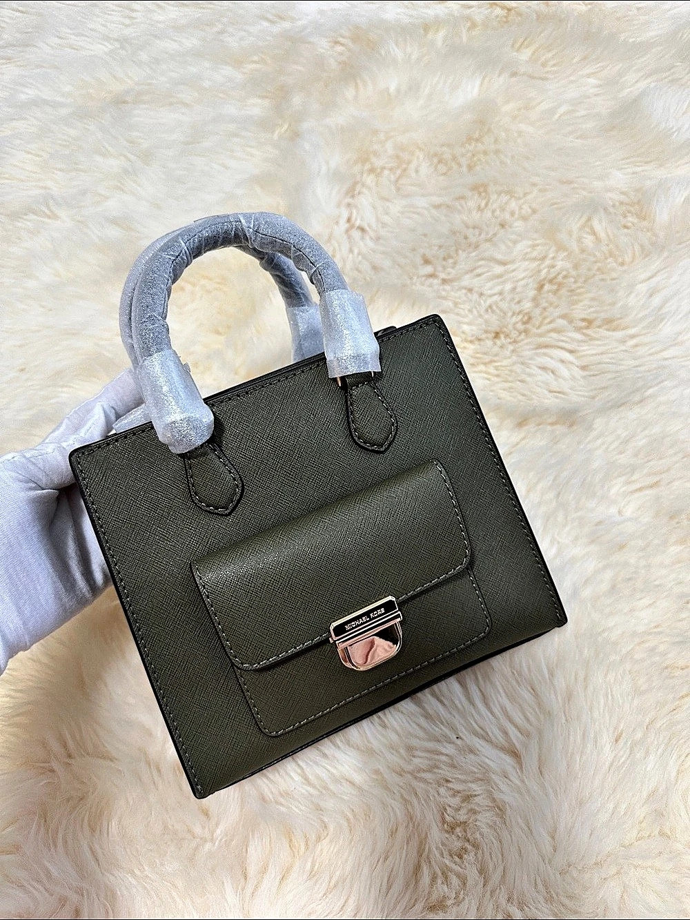 Michael Kors Hamilton Legacy Small Satchel Green & Black